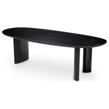Oval Wooden Dining Table, Eichholtz Lindner, Black