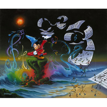 Disney Fine Art Mickey the Composer Premiere by Jim Warren, Gallery Wrapped Gic