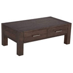 Bentley Designs - Turin Coffee Table With Drawers, Dark Oak - Turin Dark Oak Coffee Table with Drawers will add an indulgently warm feel to any room. With rustic oak veneers set in solid American oak frames in a rich dark oiled finish Turin dining naturally embodies a casual and contemporary aesthetic.