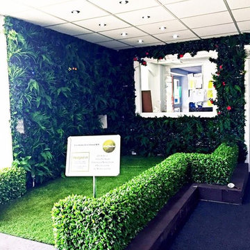 artificial hedge add structure and depth to the artificial grass showroom
