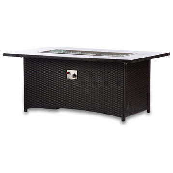 EvFires 58" Fire Pit Table With Stone Top