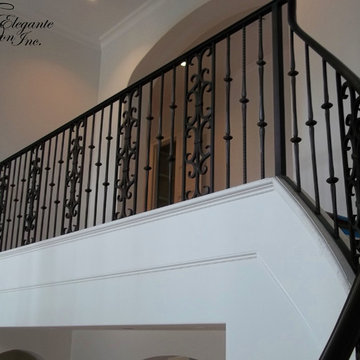 Stair railings and balconies.