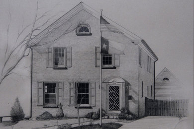 1 of 4 house portraits created in pencil