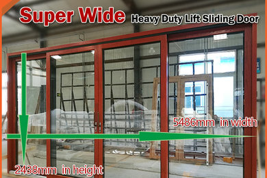 Super wide, heavy duty lift and sliding door