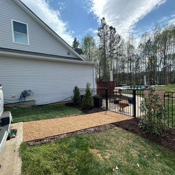 Custom Turf Landscape Area with Stone Border