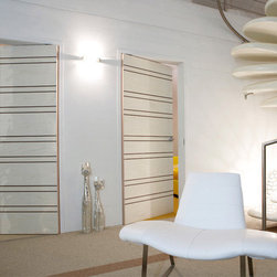 Pivot Doors with Stainless Steel Lines - Interior Doors