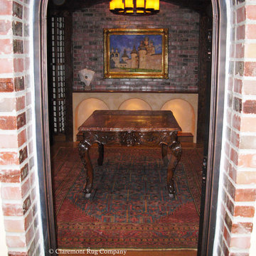 19th century Bakshaish Carpet Enriches Charming Wine Cellar
