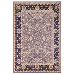 Bareens Designer Rugs - Bohemien Ziegler Irwin Gray Blue Hand-Knotted Wool Rug - 8'8'' x 12'2'' - Enhance the ambiance of your home with this magnificent Persian-influenced Turkish hand-knotted rug made by skilled artisans capable of creating the most exceptional vegetable dyes and hand-spun wool. This exquisite handmade rug is a one-of-a-kind Peshawar Kafkaz, otherwise identified as Chobi, Chobi Peshawar, Oushak, or Ziegler rug. These handmade rugs are crafted in Pakistan utilizing superior-quality wool imported from Australia, New Zealand, and Korea in two types of weaves: the Persian weave and the Mori weave. This rug is meticulously crafted by hand using the finest natural vegetable dyes extracted from local plants. The artisans use a blend of hand-spun local and fine merino wool, resulting in a rug with a compelling texture, higher lanolin content, and longer staple. The artisans occasionally incorporate natural or artificial silk into the pile to enhance specific motifs. The finished product is an awe-inspiring execution of flawless design and an understated palette that exudes elegance.