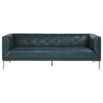 Westin Leather Sofa, Peacock