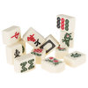 Chinese Mahjong Set With Ornate Storage Case Traditional Mahjong Tile Game