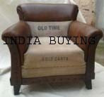 Industrial leather and canvas furniture from India buying inc