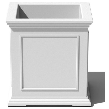 Brixton Cube Planter, 20", White