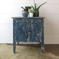 Vintage Indigo Blue Nightstand - Nightstands And Bedside Tables