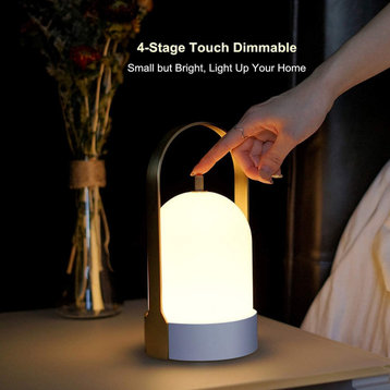 Portable LED Table Lamp, 4000mAh Battery Operated  4-Level Touch Lamp for Tables