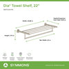 Dia 22 Inch Towel Shelf with Mounting Hardware, Satin Nickel