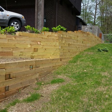 Treated landscape tie wall