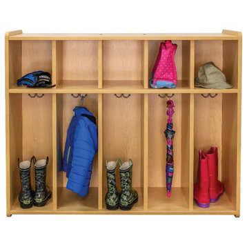Tot Mate 46" Contemporary Wood Composite Toddler Floor Locker in Maple