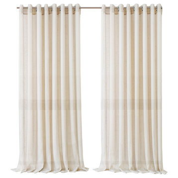 Carmen Sheer Indoor/Outdoor Curtains, Ivory, 114"x108"