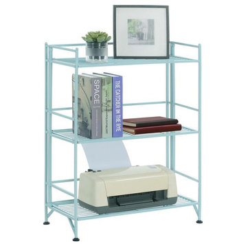 Convenience Concepts Xtra Storage Three-Tier Wide Folding Shelf in Green Metal