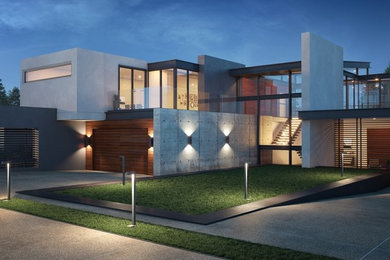 Inspiration for a contemporary exterior home remodel in Chicago