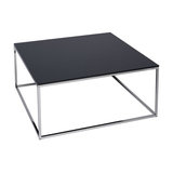Kensal Black Square Coffee Table, Steel Base