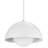 Amelia 1-Light Matte White Plug-In Pendant Lighting With White Glass Shade