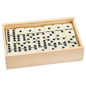 Premium Double Nine Dominoes With Wood Case, Set of 55