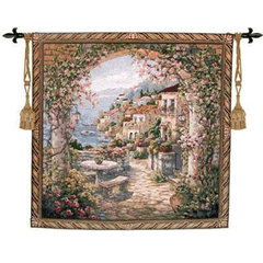 Paysage Flamand Village Tapestry Wall Art Hanging - Traditional