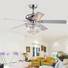 Galileo 52" Ceiling Fans With Crystal Bowl Shade, Remote Controlled