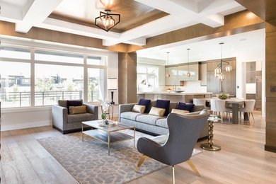 Example of a family room design in Edmonton