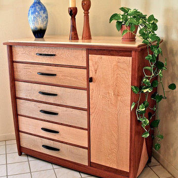 Handmade Dresser In Curly Maple & Bubinga