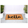 Hello Doormat Natural/Black Script, 24x48