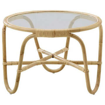 Arne Jacobsen Charlottenborg Rattan Table, Natural