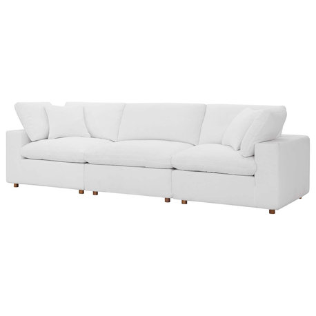Modular Deep Sofa, White, Fabric, Modern, Lounge Cafe Hotel Lobby Hospitality