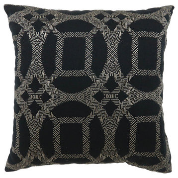 Benzara BM177966 Set of 2 Pillows With Intriguing Designing, Gray/Black