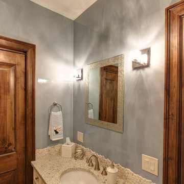 Metallic, Venetian Plaster, Wallpaper & Custom Farmhouse Cabinet Painting