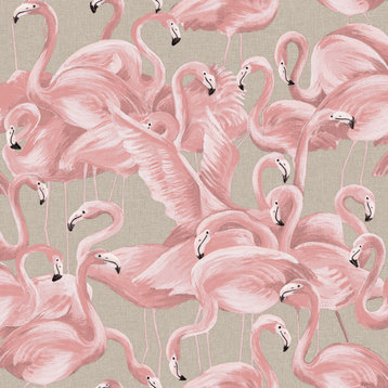 Flamingo Peel and Stick Wallpaper, Ballerina Pink