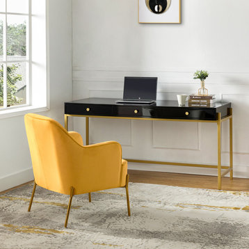 Modern Home Office Furniture 2-Piece Set, Mustard