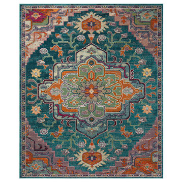 Safavieh Crystal Collection CRS501 Rug, Teal/Rose, 8' X 10'