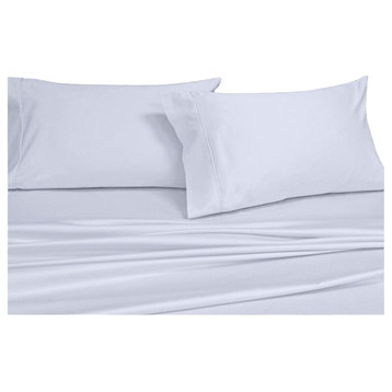 Abri Percale 100% Cotton 2PC Pillowcases Set, White, Standard