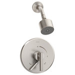 Symmons - Symmons Dia Shower Trim Kit Wall Mounted with Single Handle Volume Control, Sati - The Dia Single Handle Wall Mounted Shower Trim boasts a modern sophistication to complement contemporary bathroom designs. Plated in a scratch resistant finish over solid metal, this shower trim has the durability to add contemporary styling to your bathroom for a lifetime. With an ADA compliant single lever handle design, the solid brass valve cover plate features hot and cold indicators to ensure custom water temperature setting with ease of use for everyone. At an eco friendly low flow rate of 1.5 GPM, the single mode showerhead is WaterSense certified so that you can conserve water without sacrificing performance, saving you money on your water bill. This model includes everything you need for quick installation. This shower trim kit includes a showerhead, shower arm, escutcheon, shower lever handle, and integral volume control handle to adjust the shower water volume.  You'll easily be able to update your bathroom without having to replace your valve. With features that are crafted to last and a style that is designed to please, Symmons Dia Single Handle Wall Mounted Shower Trim is a seamless addition to your bathroom and is backed by our limited lifetime warranty.