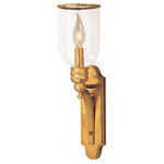 Hudson Valley Lighting - Beekman, One Light Glass Shade Wall Sconce, Aged Brass Finish, Clear Glass Shade - Shade Finish: Clear