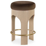 Meridian Furniture - Bocceli Upholstered Counter Stool, Brown, Velvet, Stained Natural - Indulge in the allure of the Brown Bocceli Counter Stool by Meridian Furniture. Its captivating design and luxurious Brown elevate any space with effortless elegance. Crafted with precision and durability in mind, this stunning piece becomes the focal point of gatherings, fostering moments of connection and warmth. Embrace sophistication and style with the Bocceli Counter Stool, a testament to exquisite taste and timeless beauty.
