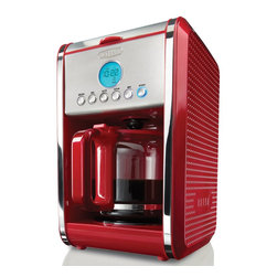 BELLA 13839 Dots Collection 12-Cup Programmable Coffee Maker, Red - Coffee Makers