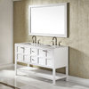 Florence Rectangular Bathroom/Vanity Framed Wall Mirror, White, 60"