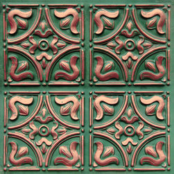 148 Faux Tin Ceiling Tile Glue up 24x24 - Tiny Tulips - Ceiling Tile