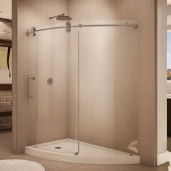 Fleurco Kinetik Slice 66" x 39" Curved Glass Door and Panel KTSL66 - Bath Products
