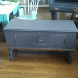 Gray Painted Cedar Chest Refurbished Storage Bench - Accent And Storage Benches