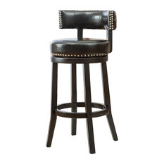 Furniture Import & Export Inc. - Murphy 29" Faux Leather Swivel Bar Stools, Set of 2 - Bar Stools and Counter Stools