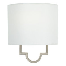 Millennium 1-Light Wall Sconce, Pewter Plated, White Parchment Shade